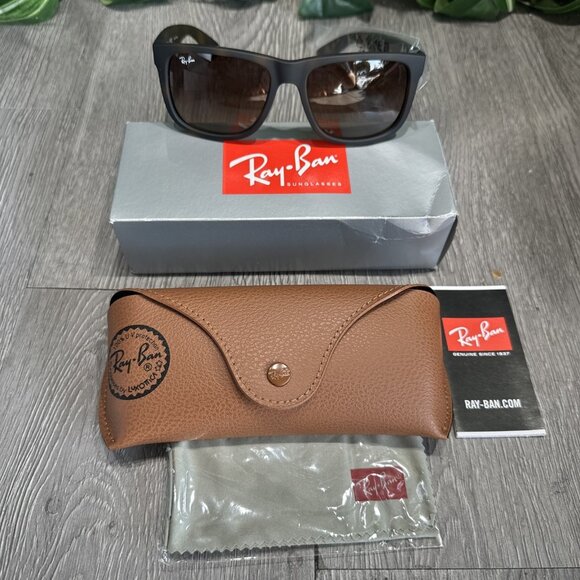 Ray-Ban Justin Matte Light Havana Frame Brown Gradient  Lenses RB4165 710/13 54 - Picture 1 of 9